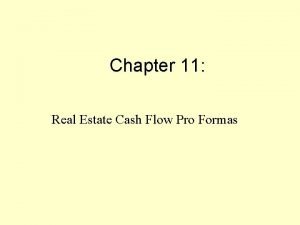 Real estate investment pro forma