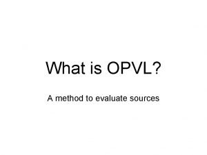 What is opvl