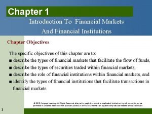 Chapter 1 Introduction To Financial Markets And Financial