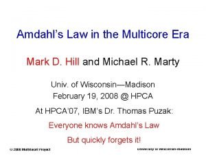 Amdahl's law in the multicore era