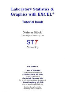 Laboratory Statistics Graphics with EXCEL Tutorial book Dietmar