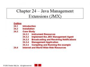 Chapter 24 Java Management Extensions JMX Outline 24