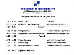 1 Meldpunt Zorg en Overlast Gezondheidszorg voor ongedocumenteerden