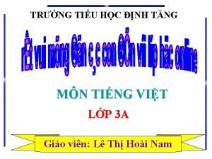 TRNG TIU HC NH TNG MN TING VIT