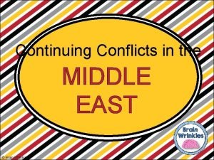 Continuing Conflicts in the MIDDLE EAST Brain Wrinkles