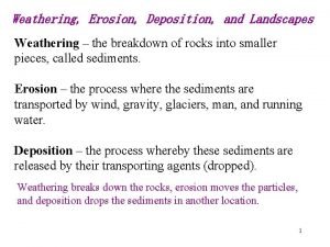 Weathering vs erosion vs deposition