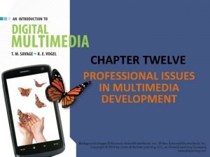 CHAPTER TWELVE PROFESSIONAL ISSUES IN MULTIMEDIA DEVELOPMENT CHAPTER