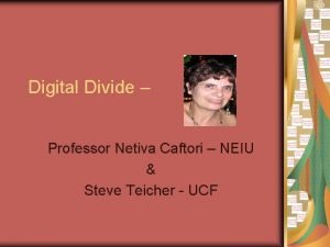 Digital Divide Professor Netiva Caftori NEIU Steve Teicher