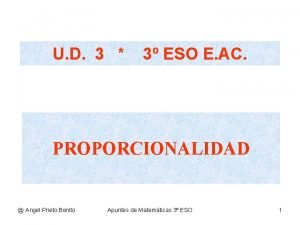 Proporcionalidad 3 eso Proporcionalidad 3 eso
