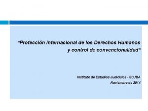 Proteccin Internacional de los Derechos Humanos y control