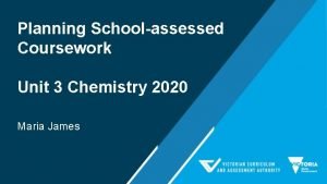 Planning Schoolassessed Coursework Unit 3 Chemistry 2020 Maria