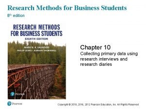 Research Methods for Business Students 8 th edition
