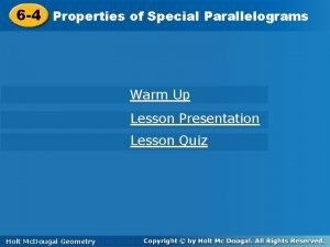6-4 special parallelograms