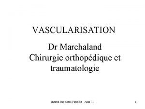 VASCULARISATION Dr Marchaland Chirurgie orthopdique et traumatologie Institut