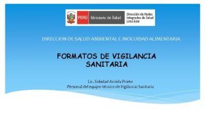 DIRECCION DE SALUD AMBIENTAL E INOCUIDAD ALIMENTARIA FORMATOS