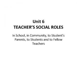 Social roles of a teacher