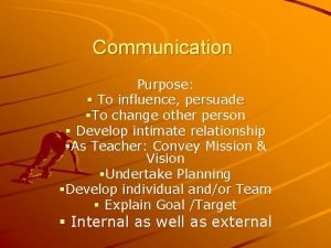 The purposes of communication