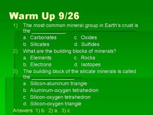 Most abundant minerals in earth's crust