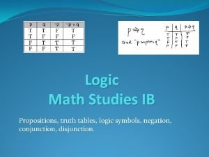 Truth table for conjunction