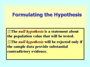 Null hypothesis