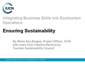 Integrating Business Skills into Ecotourism Operations Ensuring Sustainability