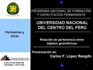 PROGRAMA NACIONAL DE FORMACIN Y CAPACITACIN PERMANENTE UNIVERSIDAD