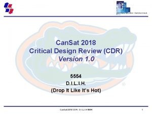 Can Sat 2018 Critical Design Review CDR Version