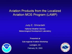 Aviation Products from the Localized Aviation MOS Program