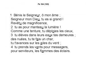 Ps 104 103 1 Bnis le Seigneur mon