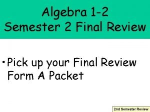 Algebra 2 semester 2 final exam
