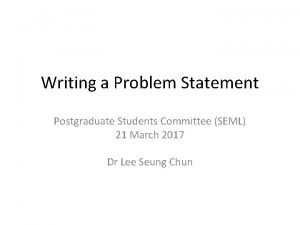 Problem statement in research proposal