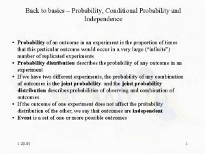 Independence in probability