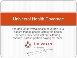 Dimensions of universal health coverage
