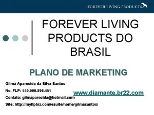 FOREVER LIVING PRODUCTS DO BRASIL PLANO DE MARKETING