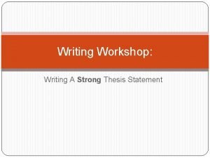 Good thesis statements