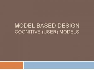 Cognitive modelling