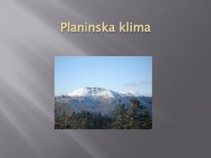 Planinska klima