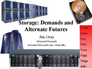 Storage Demands and Alternate Futures Jim Gray Microsoft