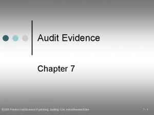 Audit Evidence Chapter 7 2008 Prentice Hall Business