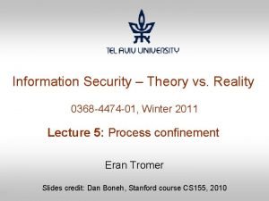 Information Security Theory vs Reality 0368 4474 01