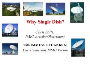Why Single Dish Chris Salter NAIC Arecibo Observatory