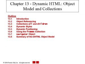 Object model and collections in dhtml