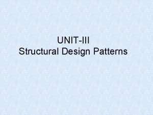 UNITIII Structural Design Patterns Objectives S No Topic