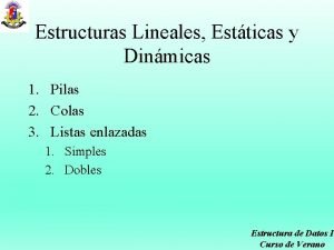 Estructuras Lineales Estticas y Dinmicas 1 Pilas 2