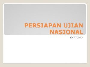 PERSIAPAN UJIAN NASIONAL SARYONO 1 Logika Menentukan ingkaran