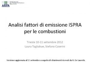 Analisi fattori di emissione ISPRA per le combustioni