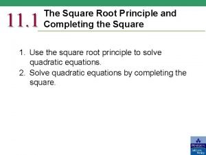 The square root principle