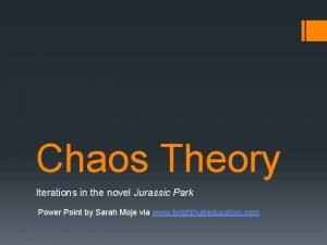 Chaos theory jurassic park