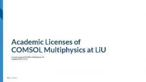 Comsol academic license