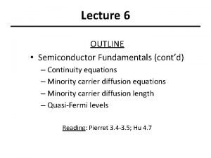 Equation of continuity in semiconductors